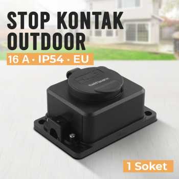 Taffware Stop Kontak Outdoor Terminal Anti Air IP54 16A 250V EU - T36