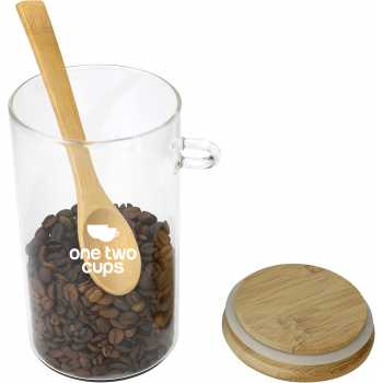 Gambar produk One Two Cups Toples Kaca Penyimpanan Makanan Storage with Bamboo Lid 350ml - FM-LD1
