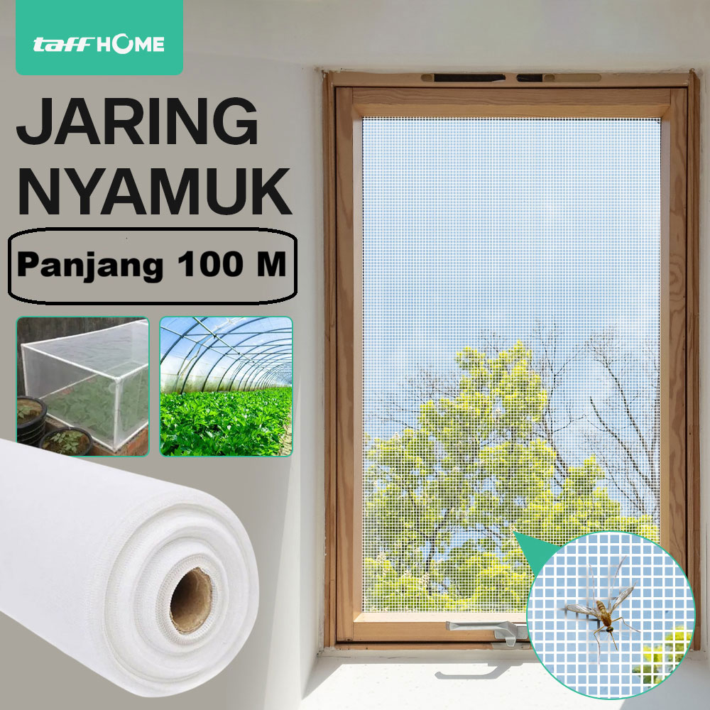 TaffHOME Kasa Nyamuk Jaring Jendela Mosquito Net PP Nano 20 Mesh 100M 1M - JW100 Gambar produk TaffHOME Kasa Nyamuk Jaring Jendela Mosquito Net PP Nano 20 Mesh 100M 1M - JW100