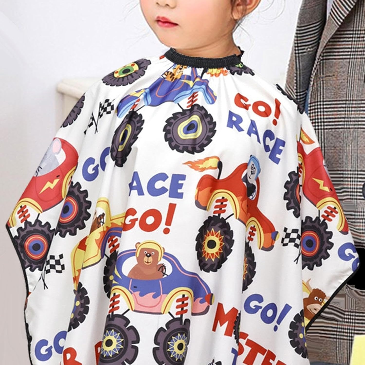 TYPE Kain Kip Anak Barbershop Haircut Apron Polyester 120x80cm Bear Pattern - T-12 Gambar produk TYPE Kain Kip Anak Barbershop Haircut Apron Polyester 120x80cm Bear Pattern - T-12