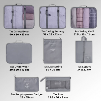 Gambar produk Bestform Tas Travel Bag Laundry Organizer Packing Cubes 8 PCS - CQBB3