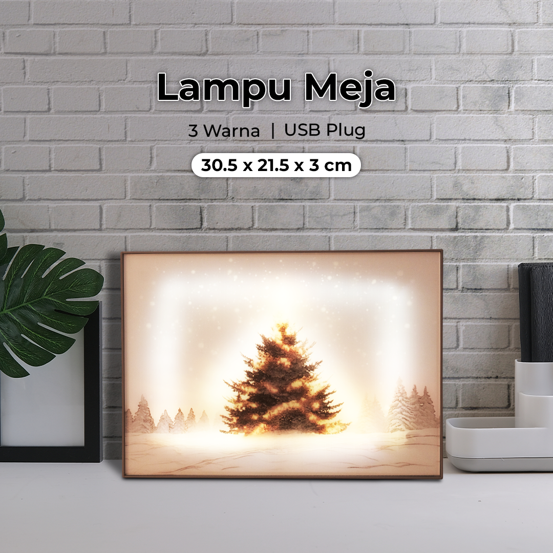 Gambar produk YORYZENG Lampu Meja Hias Lukisan 3in1 Color LED USB 30.5cm Christmas Tree - YY31