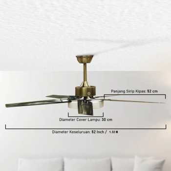 Gambar produk AVEO Kipas Angin Gantung Lampu Plafon Tri Color 52 Inch Remote Control - AV-052