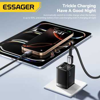 Gambar produk ESSAGER Charging Cable USB Type C to USB Type C 480Mbps 60W 1M - EXCTT2-CZ0G-P