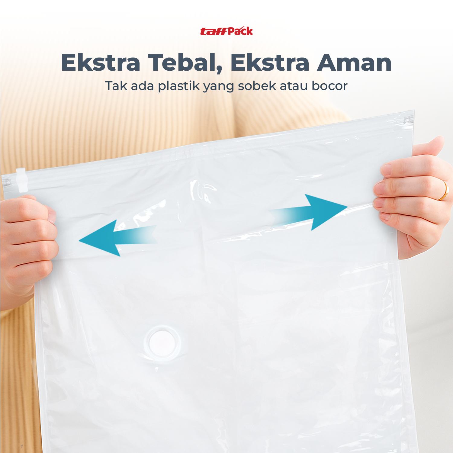 TaffPACK Kantong Plastik Vakum Pakaian Vacuum Bag 5 PCS 50x70cm - WB70 Gambar produk TaffPACK Kantong Plastik Vakum Pakaian Vacuum Bag 5 PCS 50x70cm - WB70