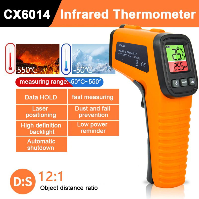 Gambar produk Anseny Termometer Industrial Digital Thermogun Infrared Dual Color LCD - CX6014