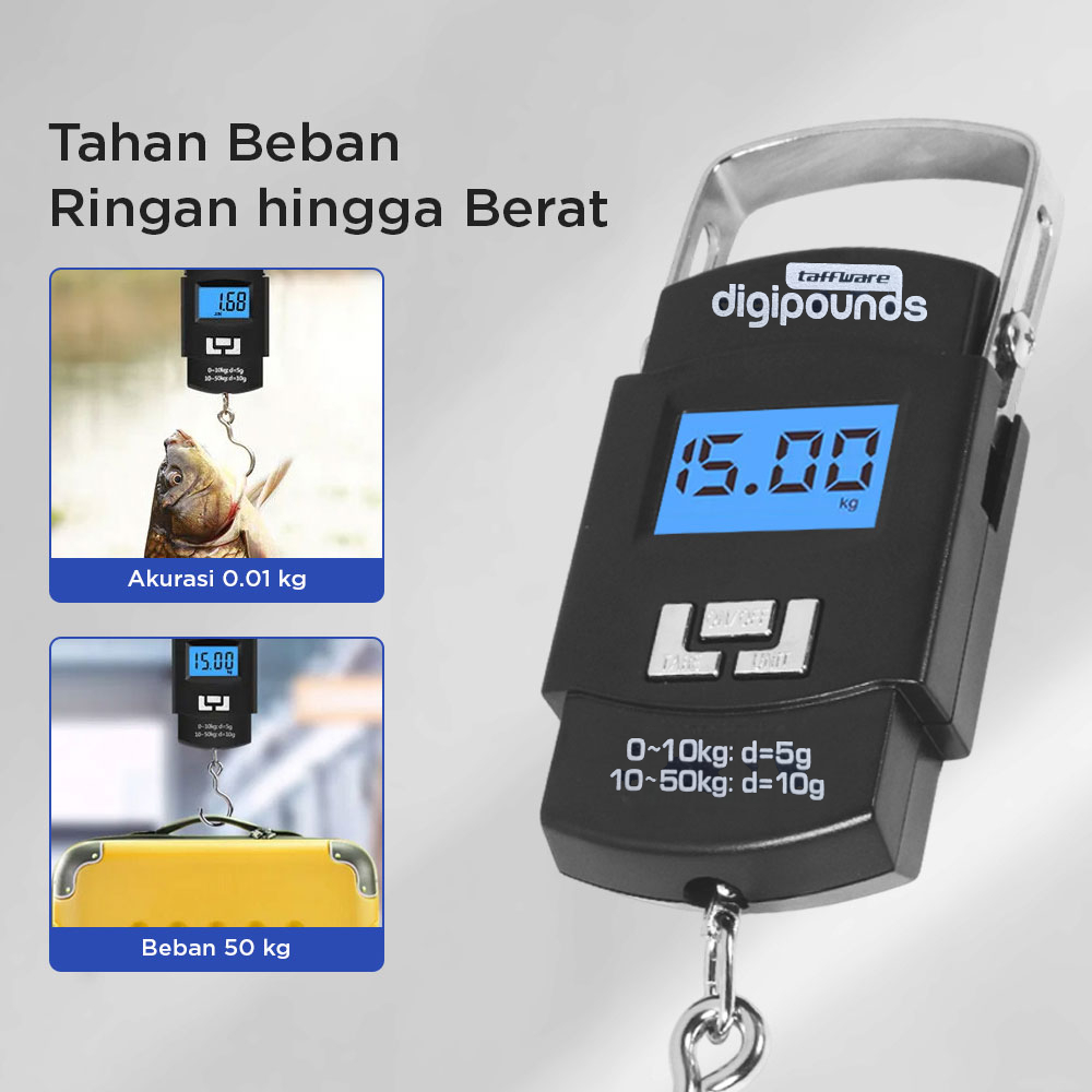 Taffware Digipounds Timbangan Tas Gantung Digital Scale 50kg 0.01kg - WH-A08 Gambar produk Taffware Digipounds Timbangan Tas Gantung Digital Scale 50kg 0.01kg - WH-A08