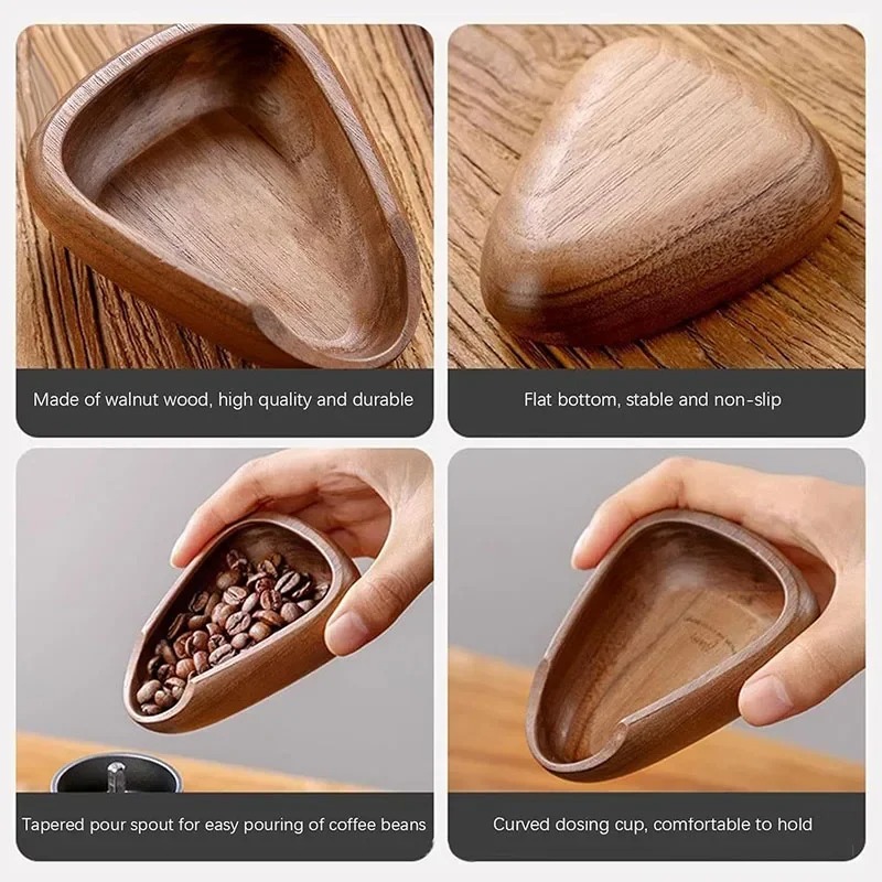 Gambar produk KAFEI Coffee Dosing Tray Mangkok Takar Biji Kopi Walnut Wood - OX10