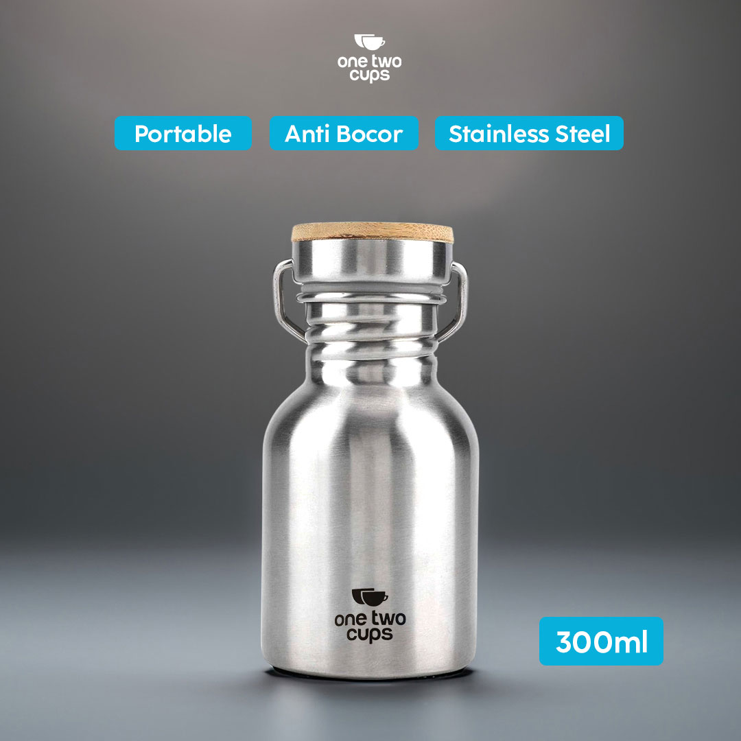 One Two Cups Botol Minum Stainless Steel Water Bottle 300ml - YM006 Gambar produk One Two Cups Botol Minum Stainless Steel Water Bottle 300ml - YM006