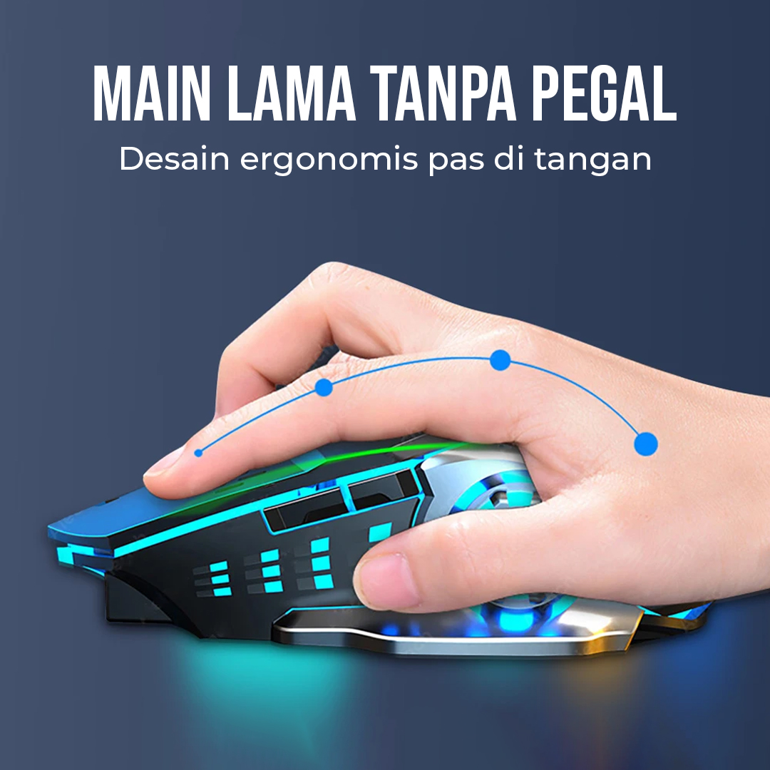 T-WOLF Mouse Gaming Wireless Bluetooth Optical 2.4GHz Silent 1600DPI - Q13 Gambar produk T-WOLF Mouse Gaming Wireless Bluetooth Optical 2.4GHz Silent 1600DPI - Q13