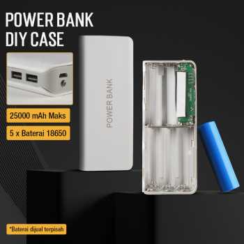VBESTLIFE Power Bank DIY Case Dual USB Port 5 PCS 18650 Flat Top - YDJ-009HX