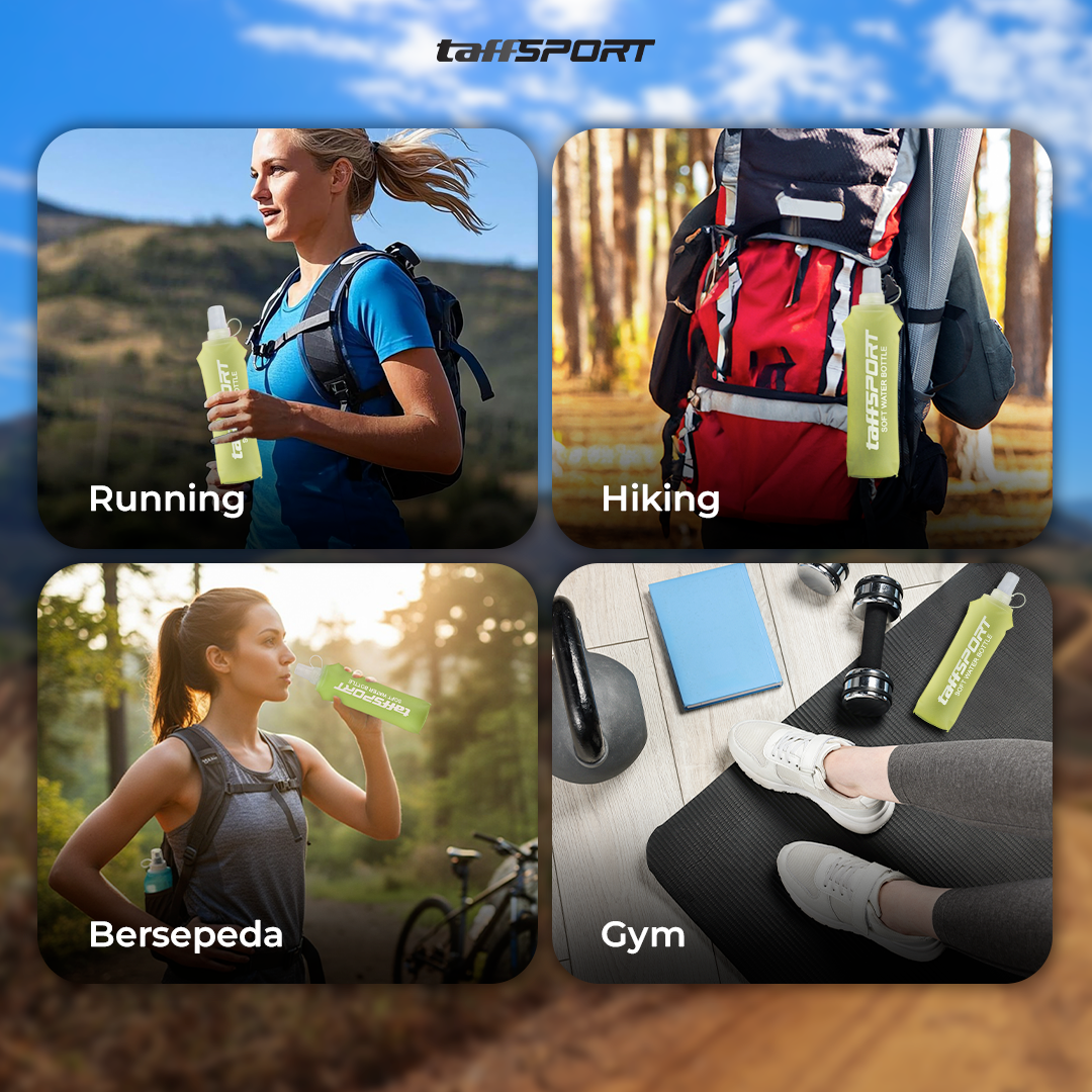 TaffSPORT Botol Minum Soft Flask Foldable Sport Water TPU 500 ml - TF009 Gambar produk TaffSPORT Botol Minum Soft Flask Foldable Sport Water TPU 500 ml - TF009