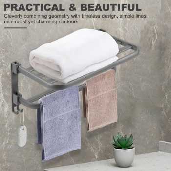 XUANXIN Rak Dinding Kamar Mandi Gantungan Handuk Double Layer - B04-1