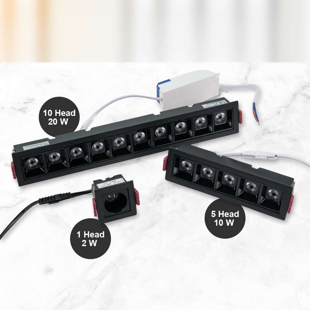 SHENGDAO Lampu Sorot LED Plafon Spot Downlight Grille Warm White 3000K 10 Head 20W - SD-10W Gambar produk SHENGDAO Lampu Sorot LED Plafon Spot Downlight Grille Warm White 3000K 10 Head 20W - SD-10W