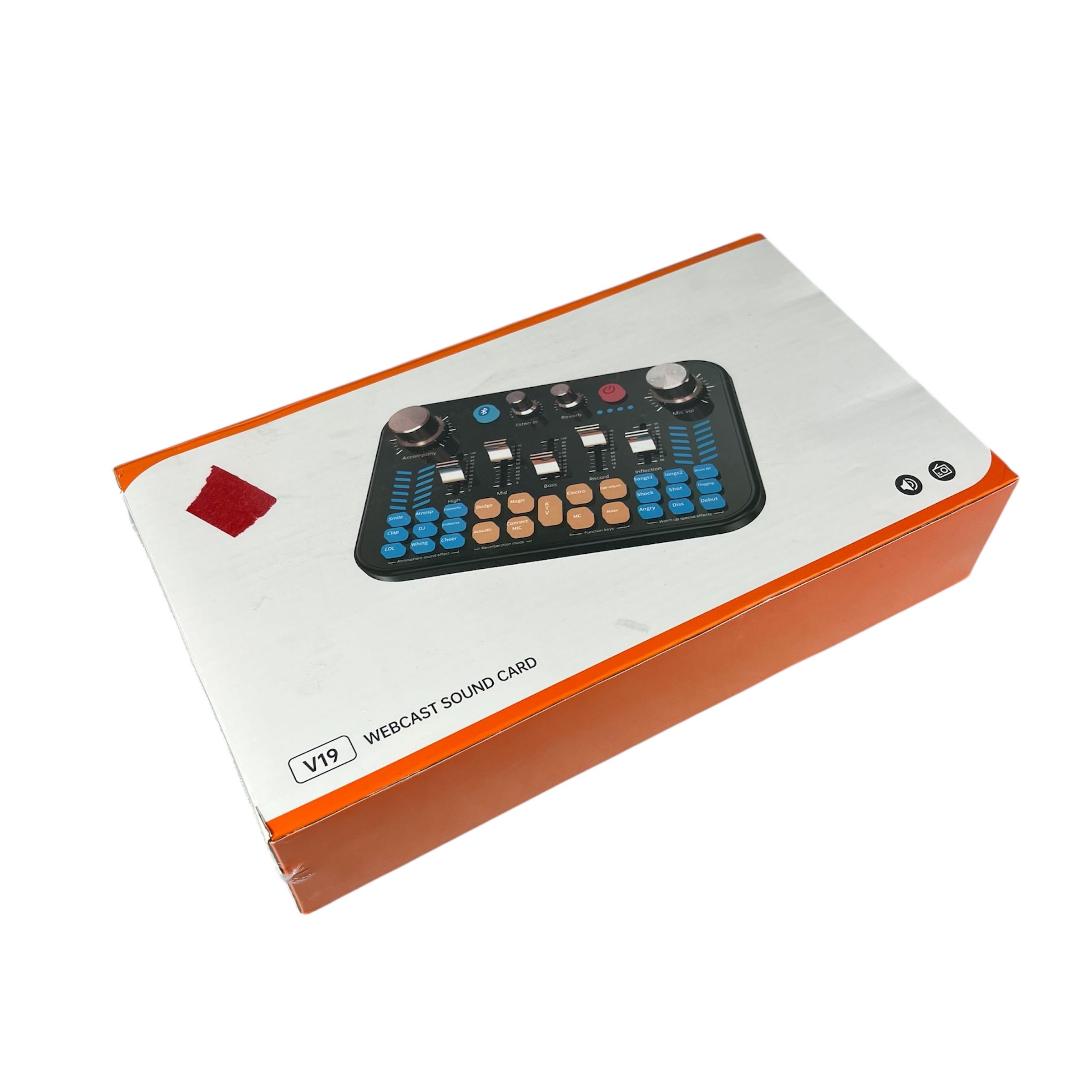 LIEYUAN Sound Card Mixer External Bluetooth Live Broadcast 1200mAh - V19 Gambar produk LIEYUAN Sound Card Mixer External Bluetooth Live Broadcast 1200mAh - V19