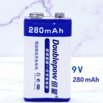 Doublepow Baterai Rechargeable Ni-MH 9V 280mAh 1 PCS
