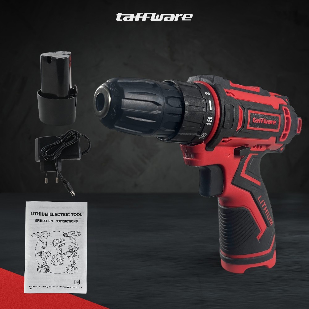 Gambar produk Taffware Bor Listrik Cordless Lithium Battery Electric Screwdriver 12V - KR564