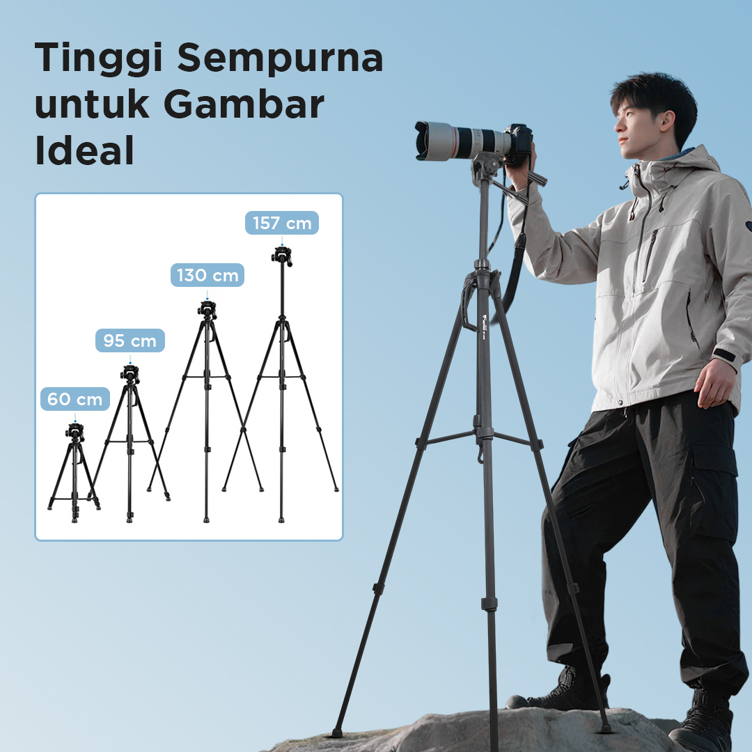 Weifeng Tripod Kamera Pan Head 360 Panoramic 1.57M - WT-3540 Gambar produk Weifeng Tripod Kamera Pan Head 360 Panoramic 1.57M - WT-3540