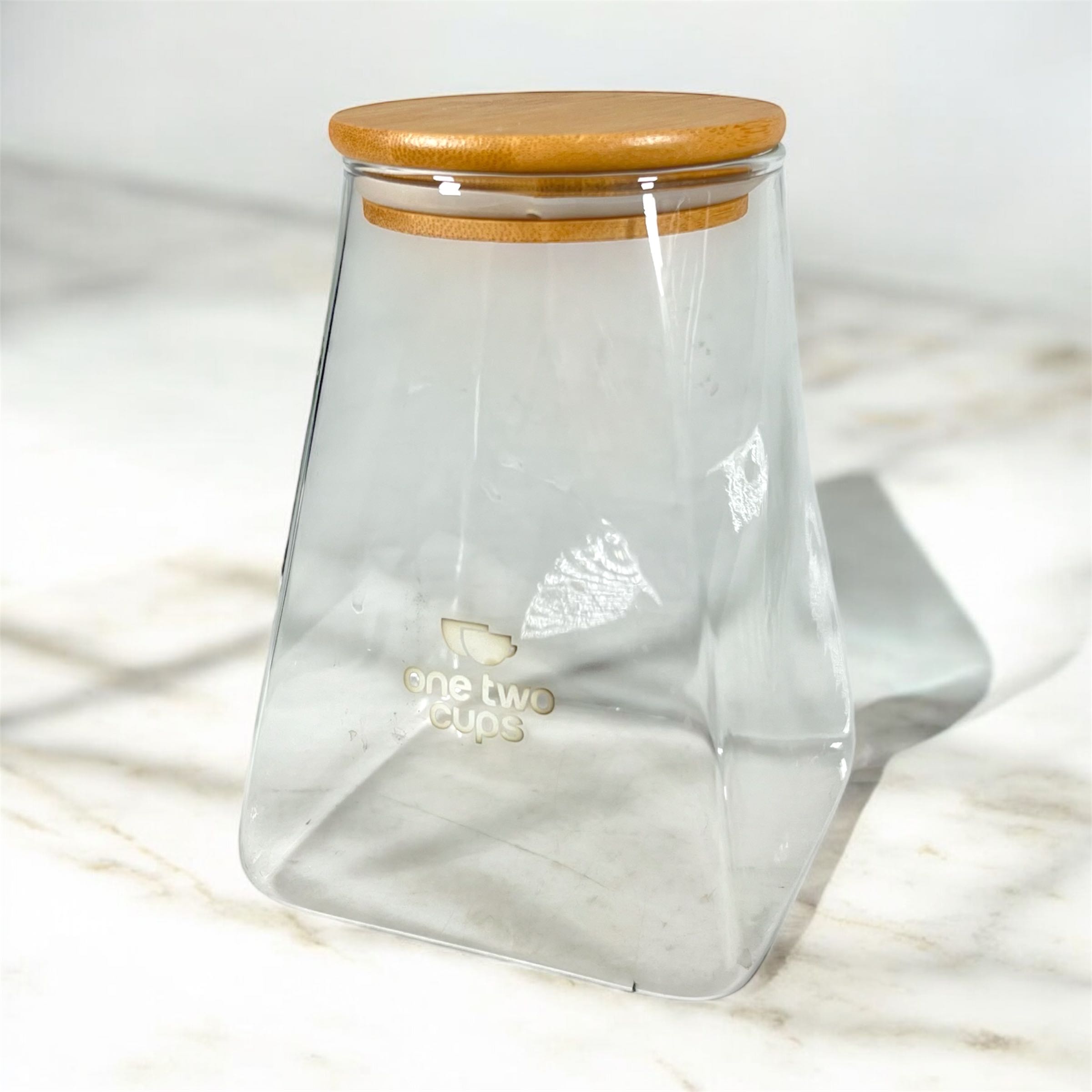 Gambar produk One Two Cups Toples Kaca Penyimpanan Makanan Pyramid Glass Storage Jar 950ml - S12