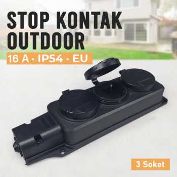 Taffware Stop Kontak Outdoor Terminal Anti Air IP54 16A 250V EU - T36