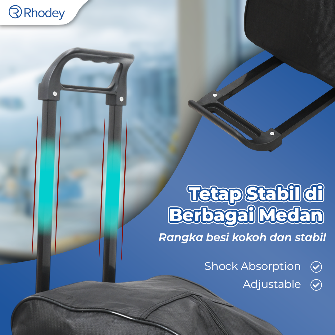 Rhodey Tas Koper Duffle Travel Bag with Trolley Size L Gambar produk Rhodey Tas Koper Duffle Travel Bag with Trolley Size L