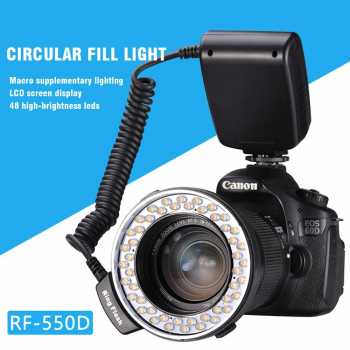 CAMOLO Macro Ring Flash LED 3in1 Color 1500-3000K for DSLR Camera - RF-550D