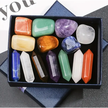 Gambar produk MOVER Batu Permata Alami Natural Gemstone Hexagonal Colorful 14 PCS - MC2