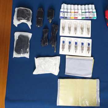 Gambar produk Cobbe Wireless Tattoo Machine Kit Travel 4mm 1300mAh with Cartridge - YL359