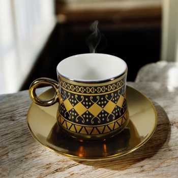 Gambar produk SF Set Cangkir Kopi Keramik 6in1 Turkish Style Tea Coffee Cup 100ml - SF11