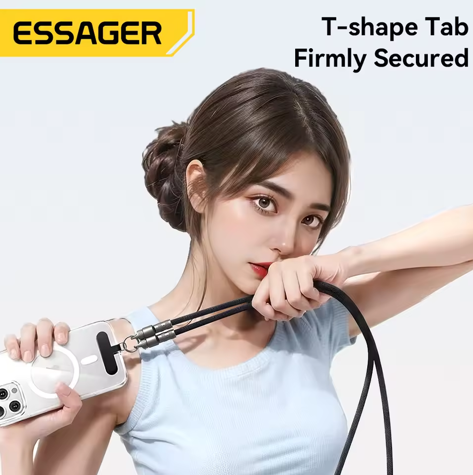 ESSAGER Kabel Data 2in1 Lanyard USB Type-C Fast Charging PD 60W 1.2M - EXCTT2-JC01-P Gambar produk ESSAGER Kabel Data 2in1 Lanyard USB Type-C Fast Charging PD 60W 1.2M - EXCTT2-JC01-P