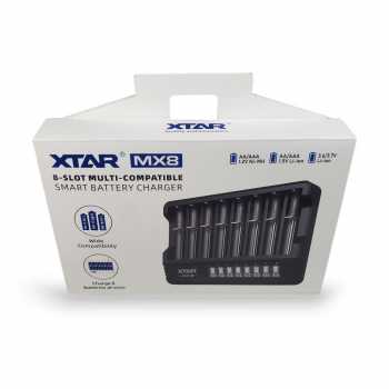Gambar produk XTAR Charger Baterai 8 Slot AA AAA 1.5V Li-Ion 1.2V Ni-MH LCD Type C - MX8