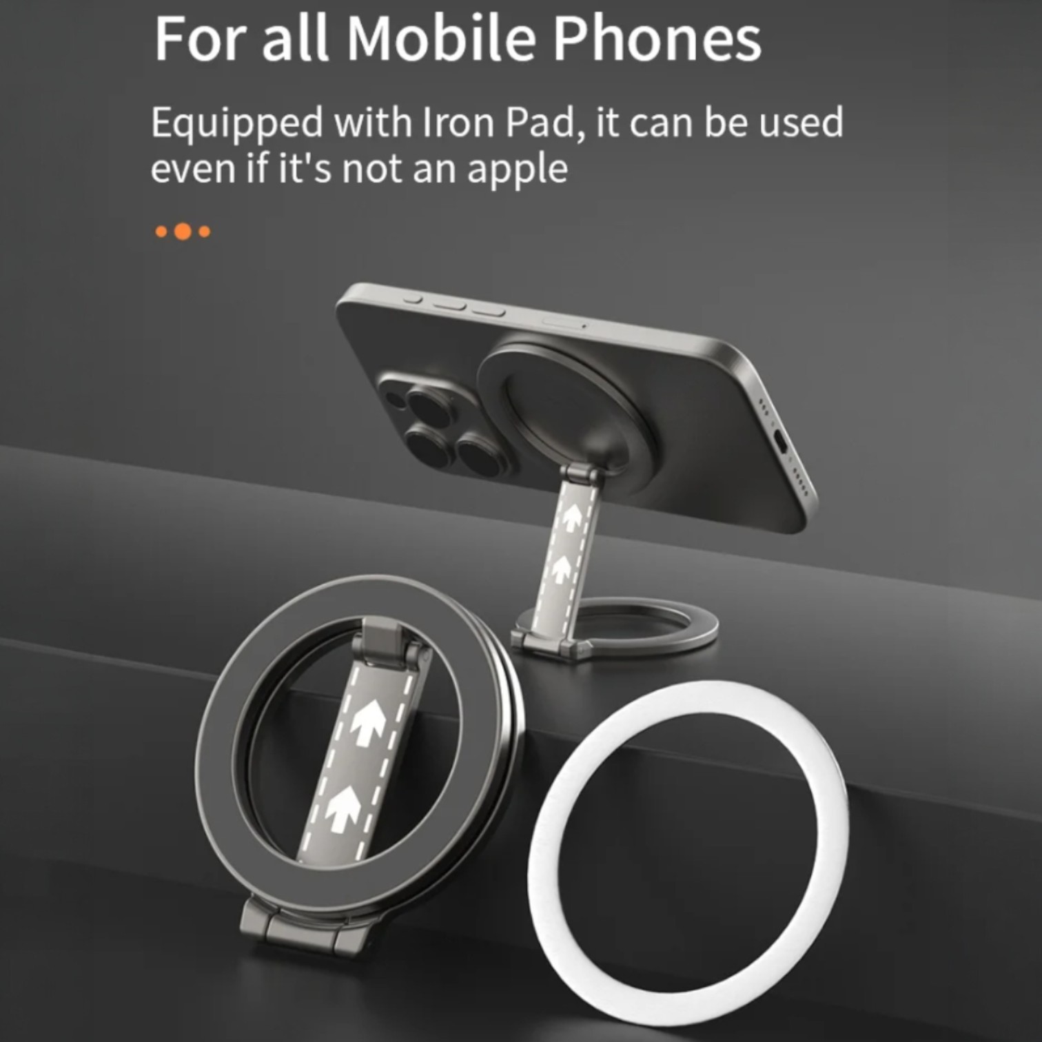 WISSHE Holder Smartphone MagSafe Folding Ring Stand Double Magnetic - Q-46 Gambar produk WISSHE Holder Smartphone MagSafe Folding Ring Stand Double Magnetic - Q-46
