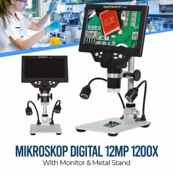 Gambar produk Taffware Mikroskop Digital 12 MP 1200X Monitor 7 Inch Stand and LED - G1200