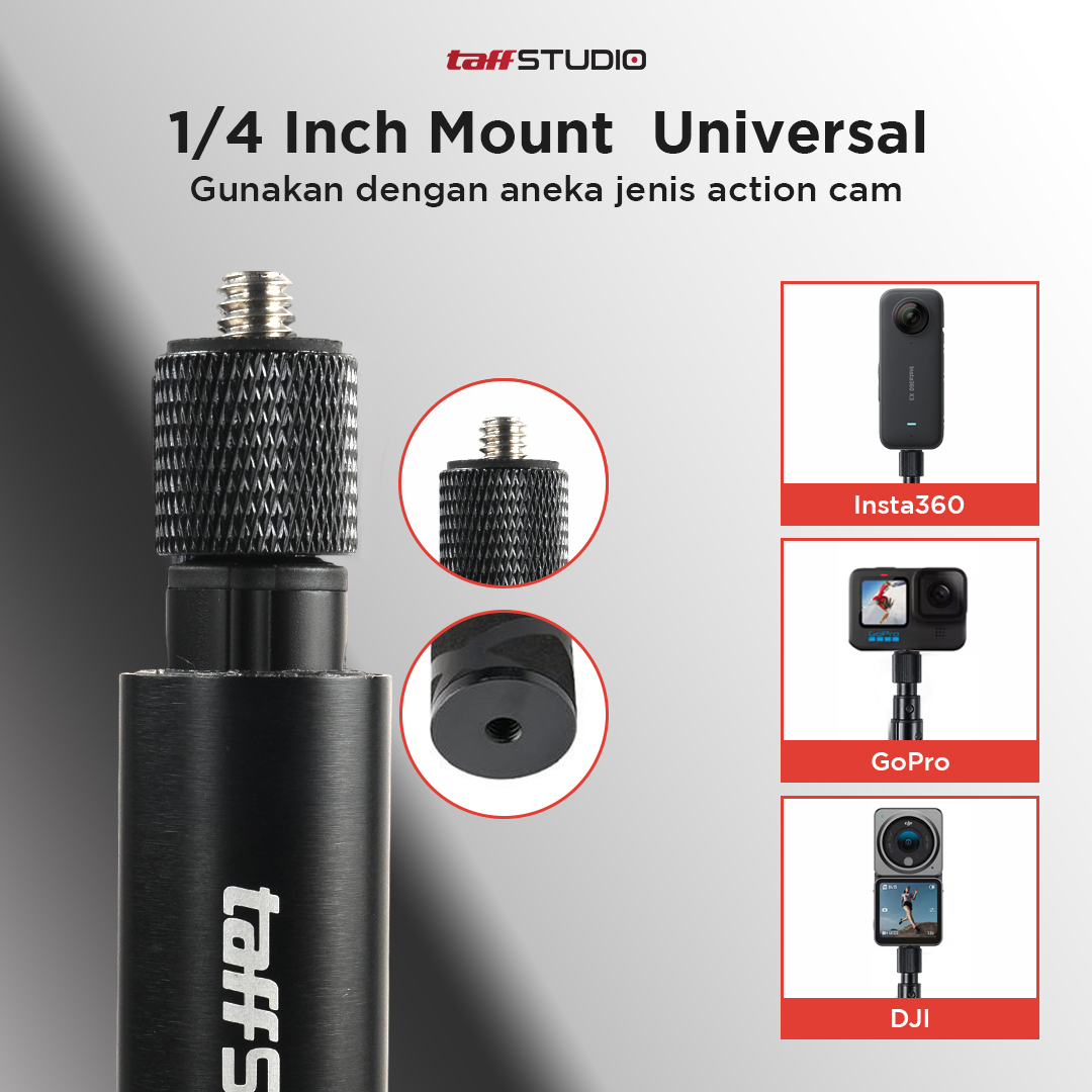 TaffSTUDIO Tongsis Selfie Stick Ultra Long Invisible Insta360 GoPro 1.93M - YZ502/YZ525/YZ511/YZ520 Gambar produk TaffSTUDIO Tongsis Selfie Stick Ultra Long Invisible Insta360 GoPro 1.93M - YZ502/YZ525/YZ511/YZ520