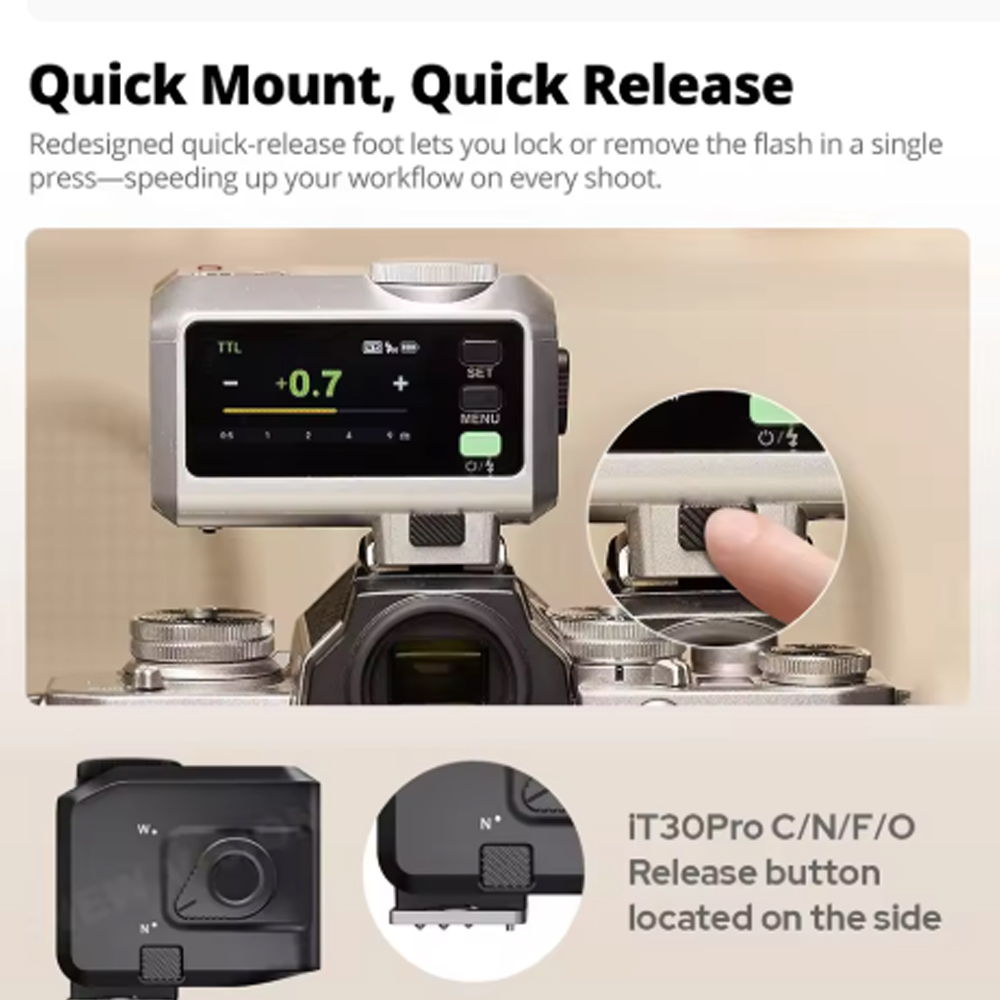 Godox Flash Camera Wireless 2.4GHz TTL Touchscreen 900mAh for Sony - iT30Pro C Gambar produk Godox Flash Camera Wireless 2.4GHz TTL Touchscreen 900mAh for Sony - iT30Pro C