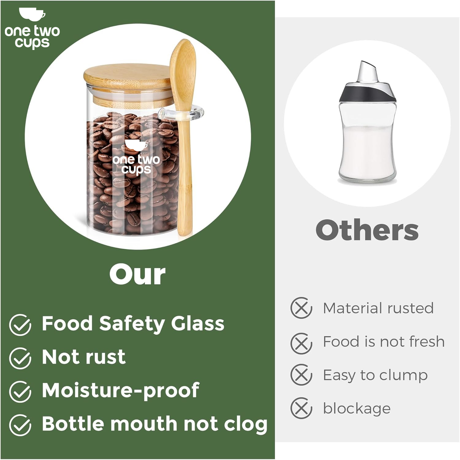 One Two Cups Toples Kaca Penyimpanan Makanan Storage with Bamboo Lid 300ml - FM-LD1 Gambar produk One Two Cups Toples Kaca Penyimpanan Makanan Storage with Bamboo Lid 300ml - FM-LD1