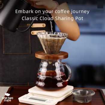Gambar produk One Two Cups Teko Kopi Coffee Server V60 Drip Pour Over Borosilicate 800ml - XGS-36/60/80