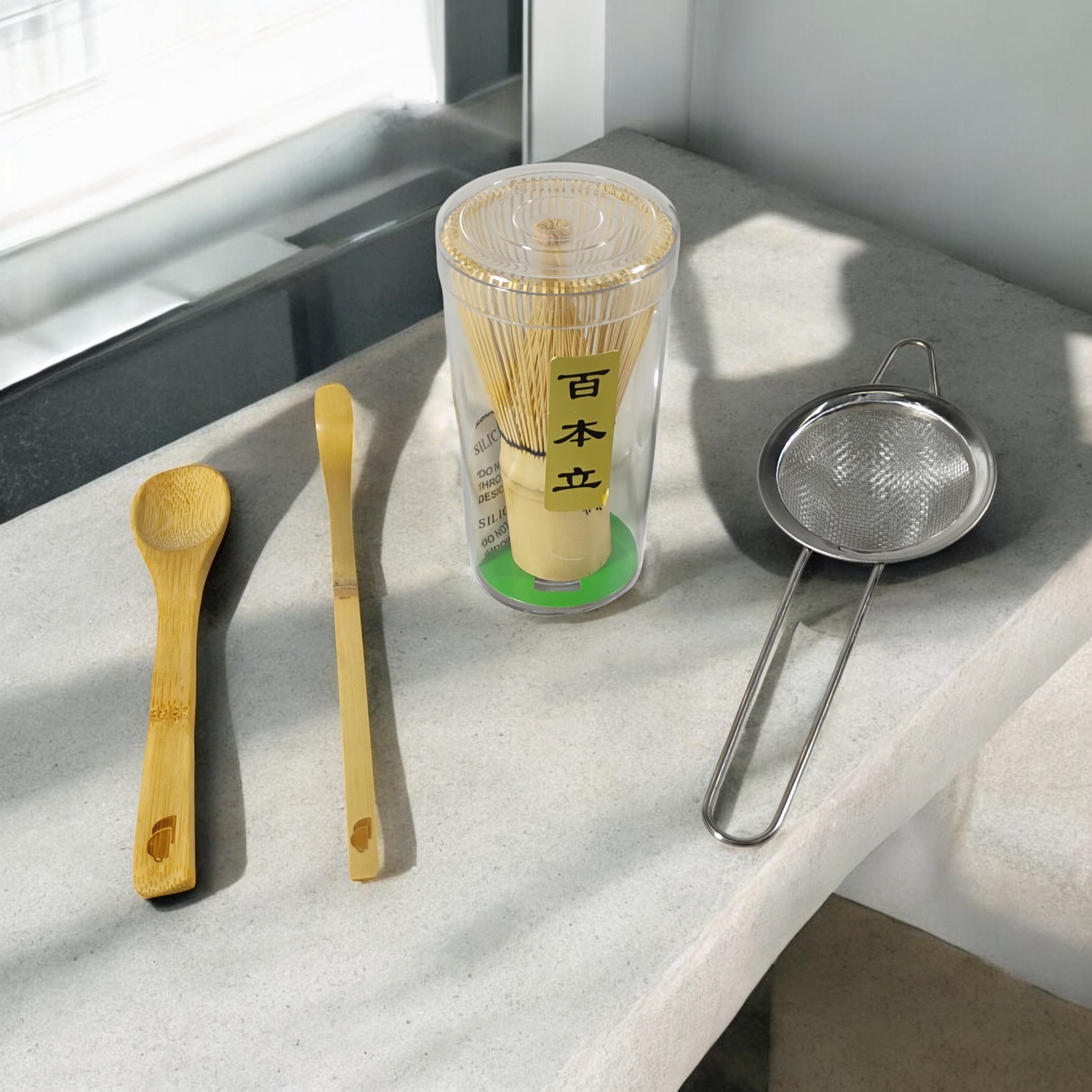 One Two Cups Matcha Set Kit Chasen Chashaku Chakoshi Bamboo 4 PCS - B41 Gambar produk One Two Cups Matcha Set Kit Chasen Chashaku Chakoshi Bamboo 4 PCS - B41