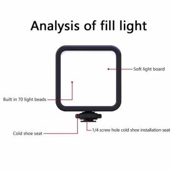 Gambar produk FASDGA Lampu Fill Light LED RGBW 9 Mode 3200-6500K 1200mAh 6W - W70