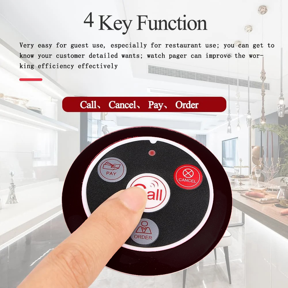 RETEKESS Waiter Calling System Transmitter Pager Bel Pelayan 1 PCS - T117 Gambar produk RETEKESS Waiter Calling System Transmitter Pager Bel Pelayan 1 PCS - T117