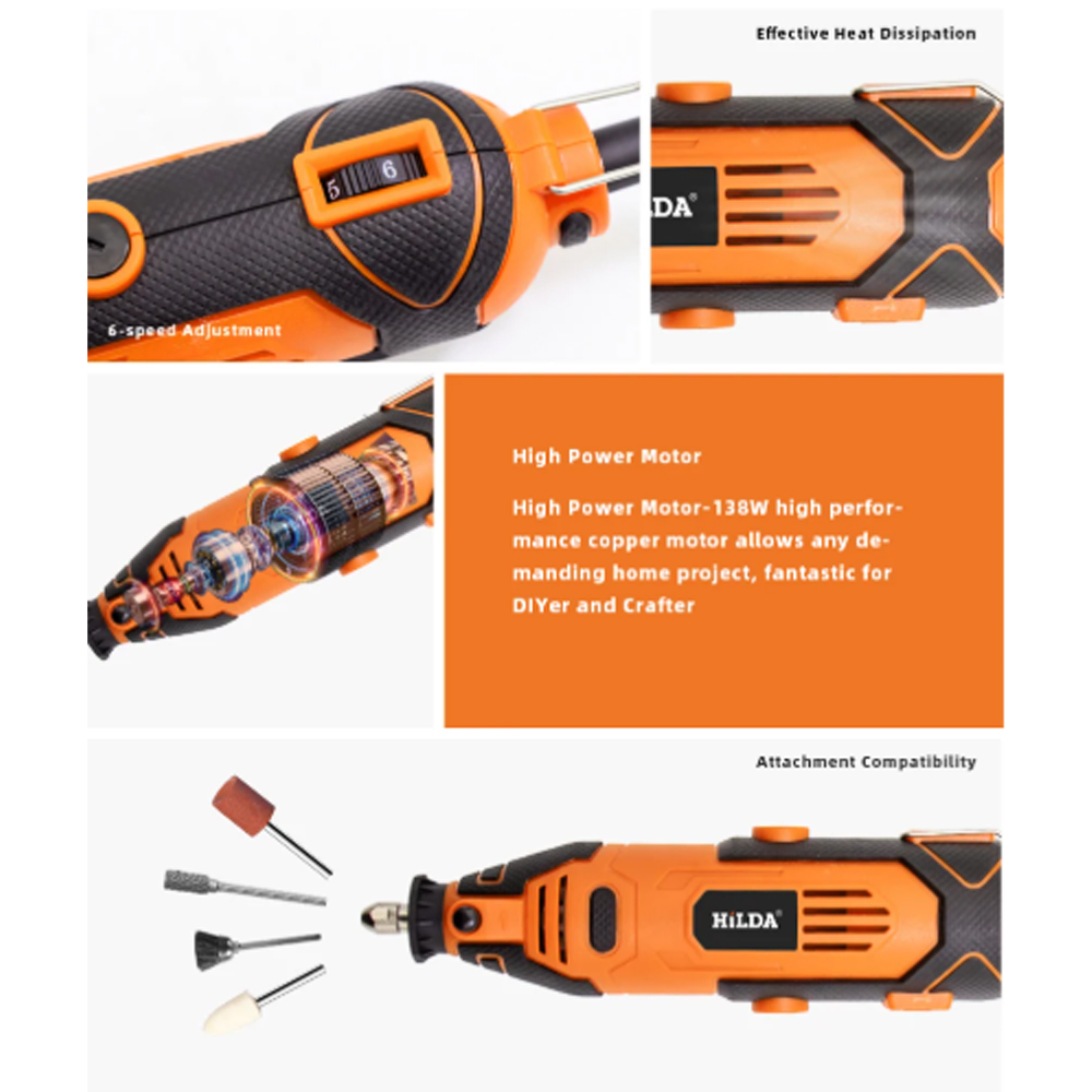 Gambar produk KRIMED Bor Listrik Polishing Engraver Die Grinder 200W 30000RPM - KR300