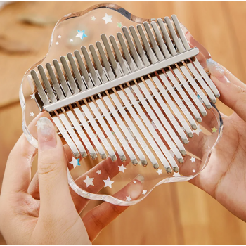 Gambar produk Miwayer Kalimba Thumb Piano Musical Toys 17 Note Sound Acrylic Cherry Blossom - HRU-003