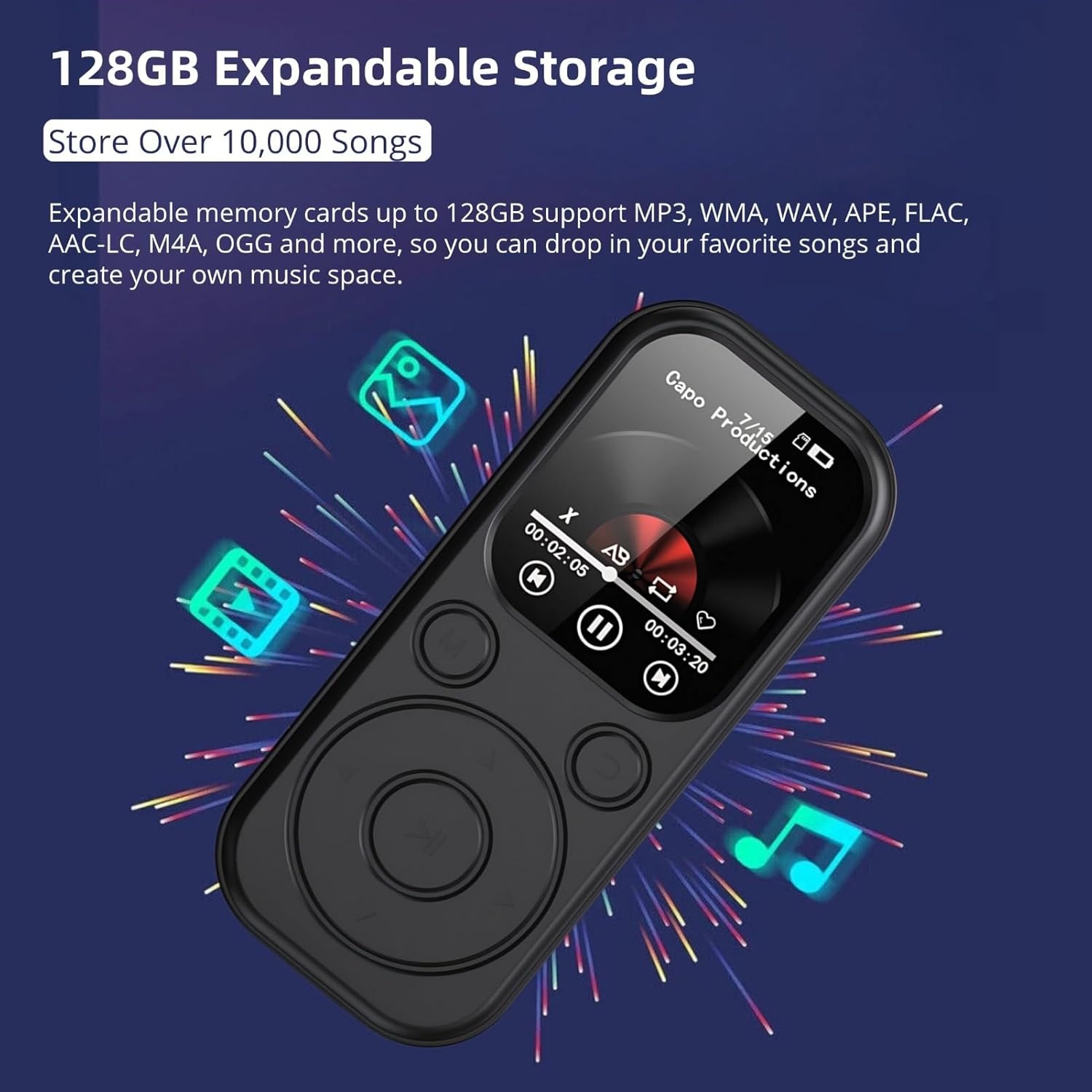 Gambar produk Yoidesu MP3 Digital Audio Player HiFi Bluetooth MP4 2 Inch 210mAh 64GB - YD-64