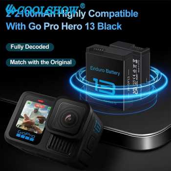 Gambar produk COOLSHOW Baterai Kamera Aksi GoPro Hero 13 Rechargeable 2100mAh - CL-210