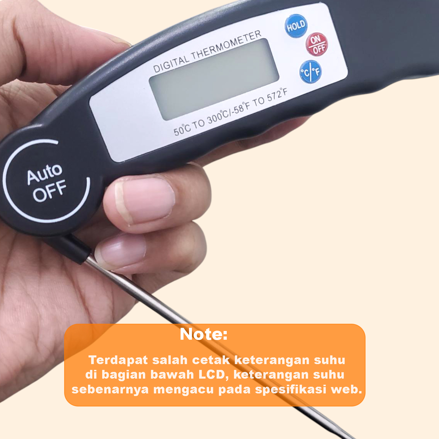 Anpro Termometer Makanan Digital Daging Kopi Susu Foldable - BW-188 Gambar produk Anpro Termometer Makanan Digital Daging Kopi Susu Foldable - BW-188