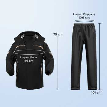 Gambar produk Rhodey Jas Hujan Setelan Motor Visor Waterproof Raincoat Polyester L - PY-8119