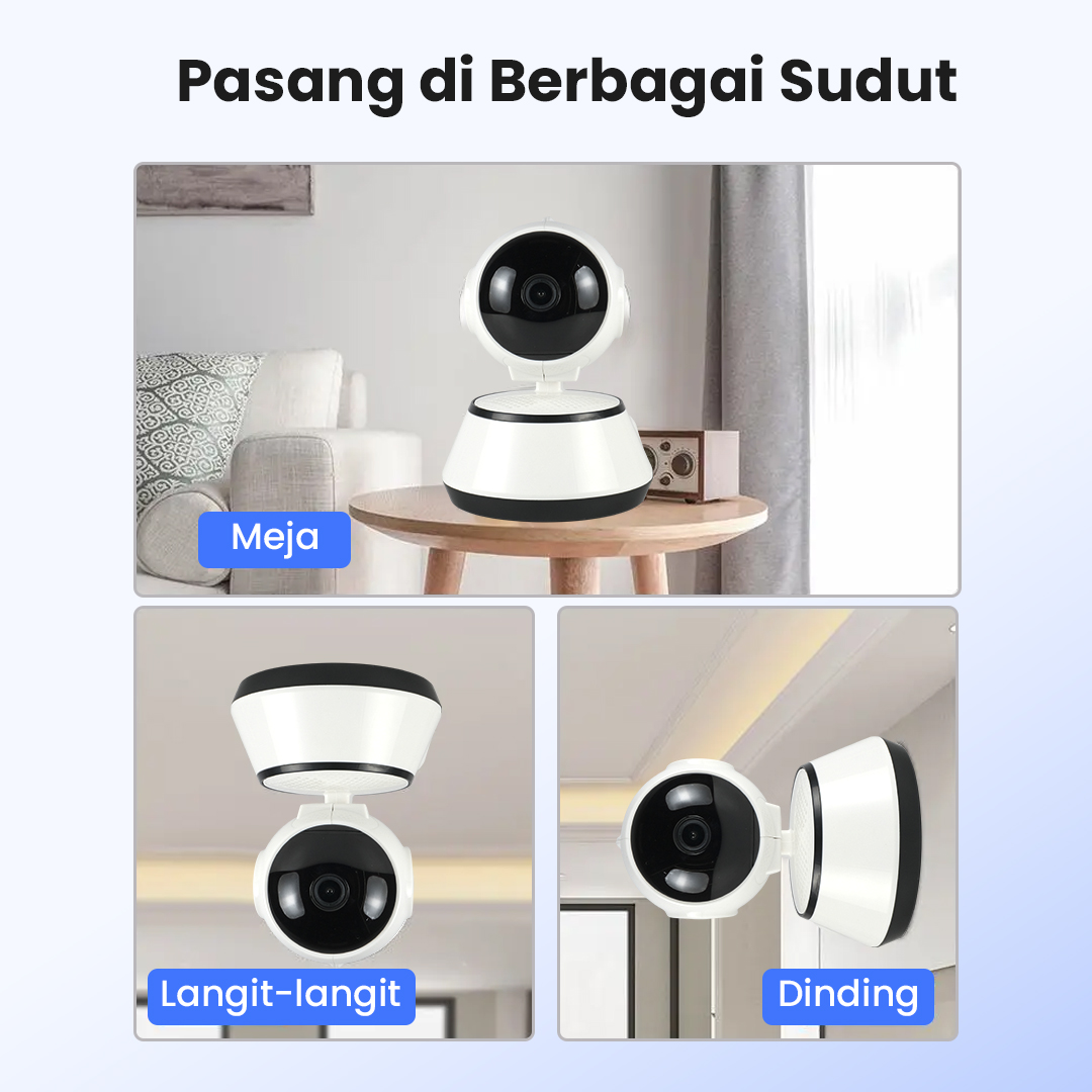 V380 Pro Kamera CCTV Indoor WiFi IP Camera Motion Detection 720P 1MP - Q6X Gambar produk V380 Pro Kamera CCTV Indoor WiFi IP Camera Motion Detection 720P 1MP - Q6X