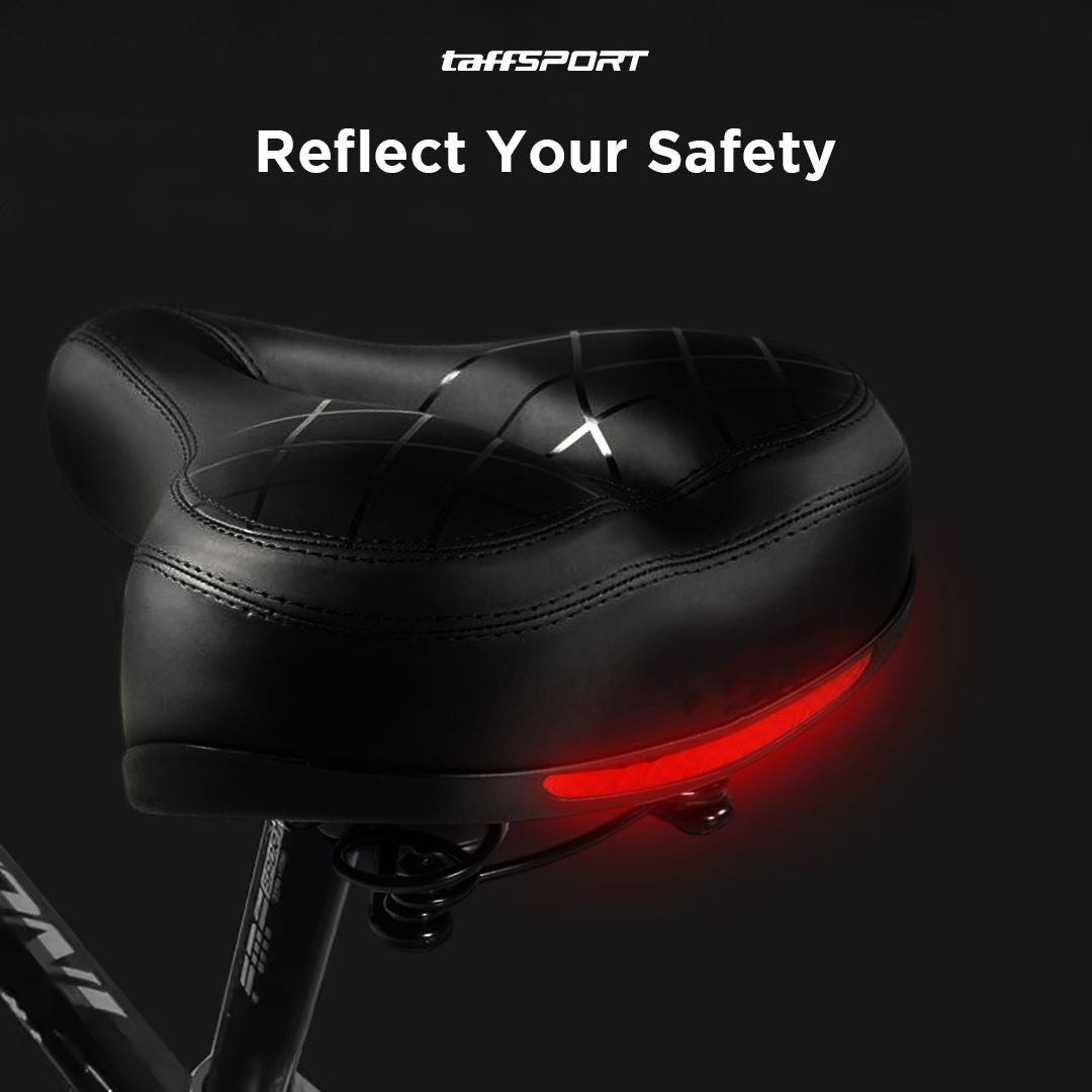TaffSPORT Sadel Sepeda Shock Spring Absorption Reflective Tape - SX118-1 Gambar produk TaffSPORT Sadel Sepeda Shock Spring Absorption Reflective Tape - SX118-1