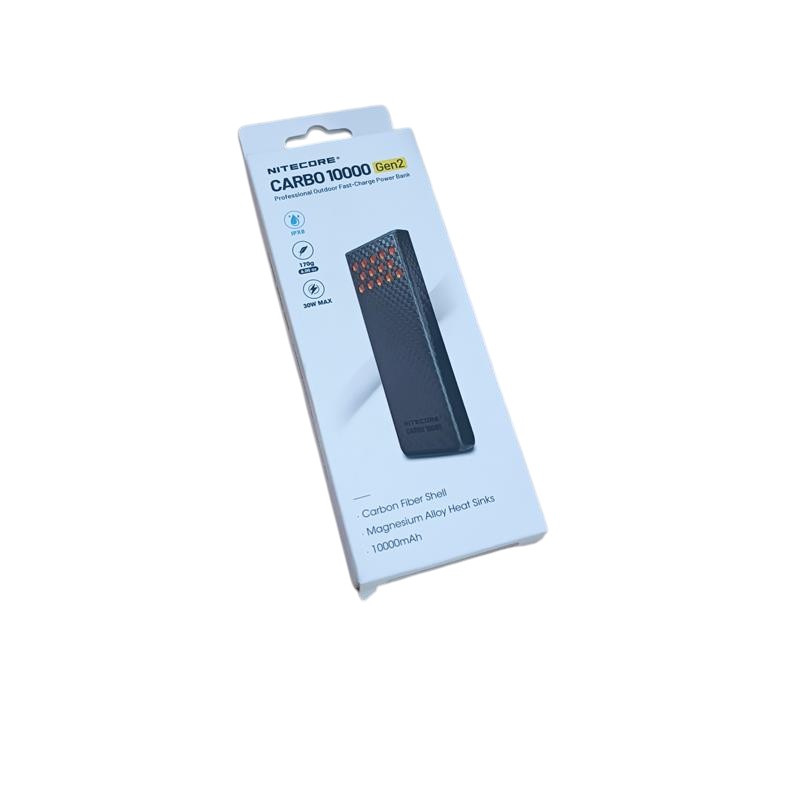Gambar produk NITECORE Power Bank 10000mAh PD QC Carbon Fiber IPX8 USB Type C 30W - CARBO10000 GEN2