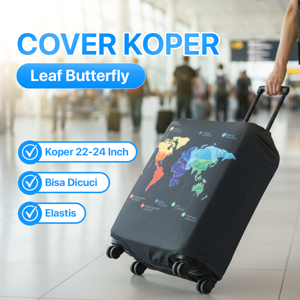 TravGuard Sarung Koper Elastis Polyester Spandex Luggage Cover M Intercontinental Map - H-22 Gambar produk TravGuard Sarung Koper Elastis Polyester Spandex Luggage Cover M Intercontinental Map - H-22